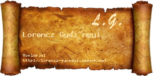 Lorencz Gyöngyi névjegykártya